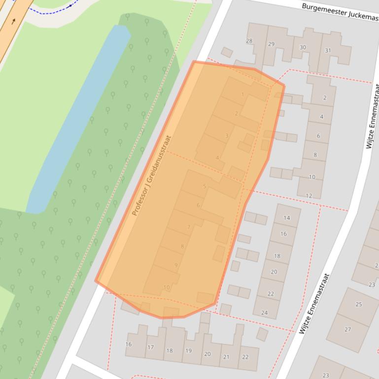 Kaart van postcodegebied 8801GM.