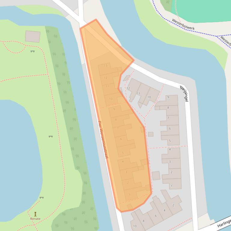 Kaart van postcodegebied 8801HR.