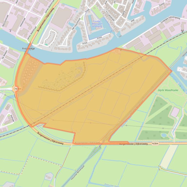 Kaart van postcodegebied 8801JA.