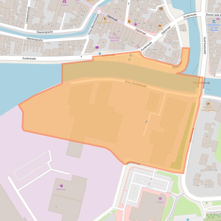 Kaart van postcodegebied 8801JK.