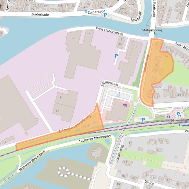 Kaart van postcodegebied 8801JL.