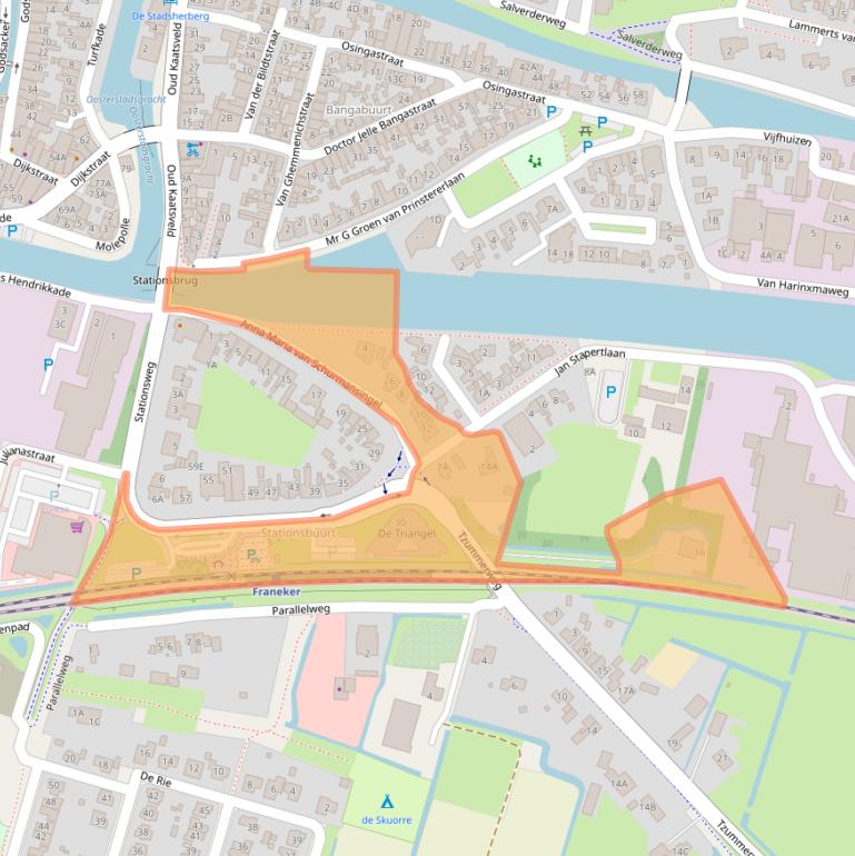 Kaart van postcodegebied 8801JS.