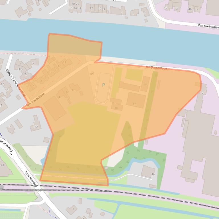 Kaart van postcodegebied 8801JT.