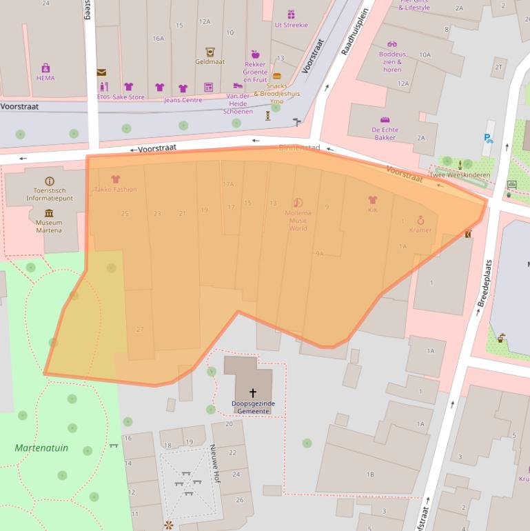Kaart van postcodegebied 8801KZ.