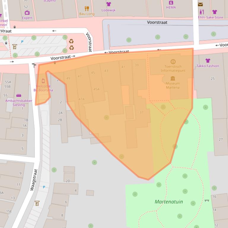 Kaart van postcodegebied 8801LA.