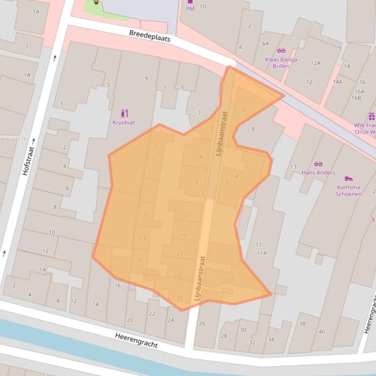 Kaart van postcodegebied 8801LX.