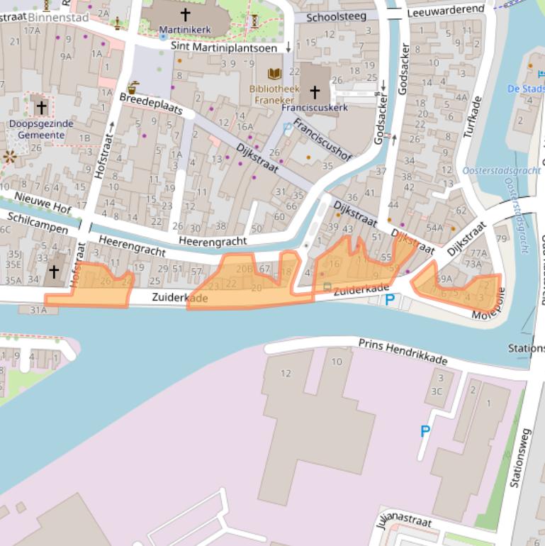 Kaart van postcodegebied 8801MJ.