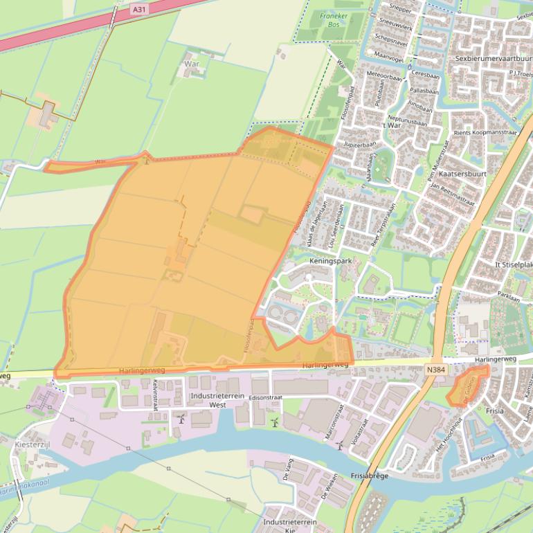 Kaart van postcodegebied 8801PD.