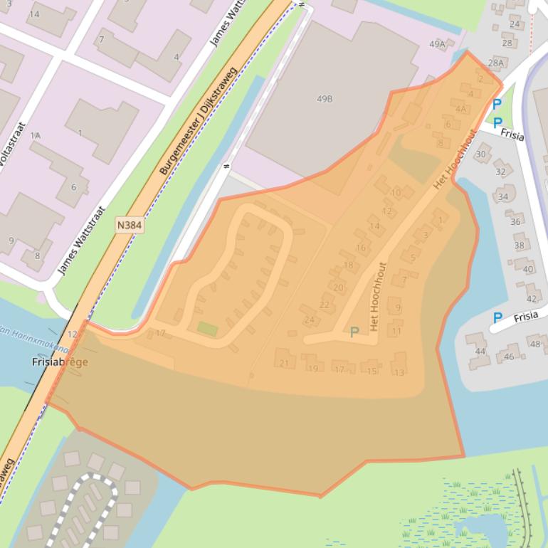 Kaart van postcodegebied 8801PE.