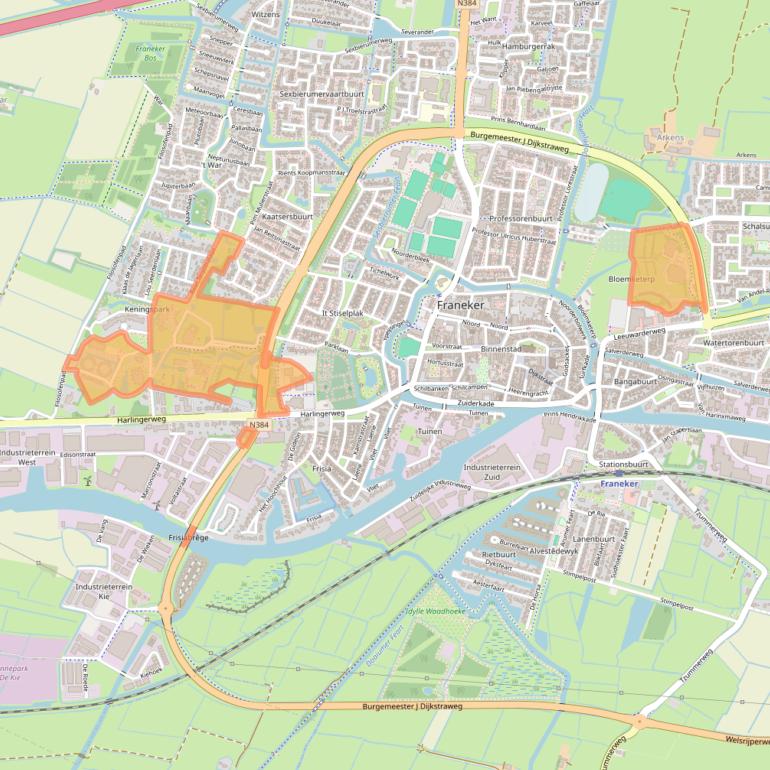 Kaart van postcodegebied 8801PG.