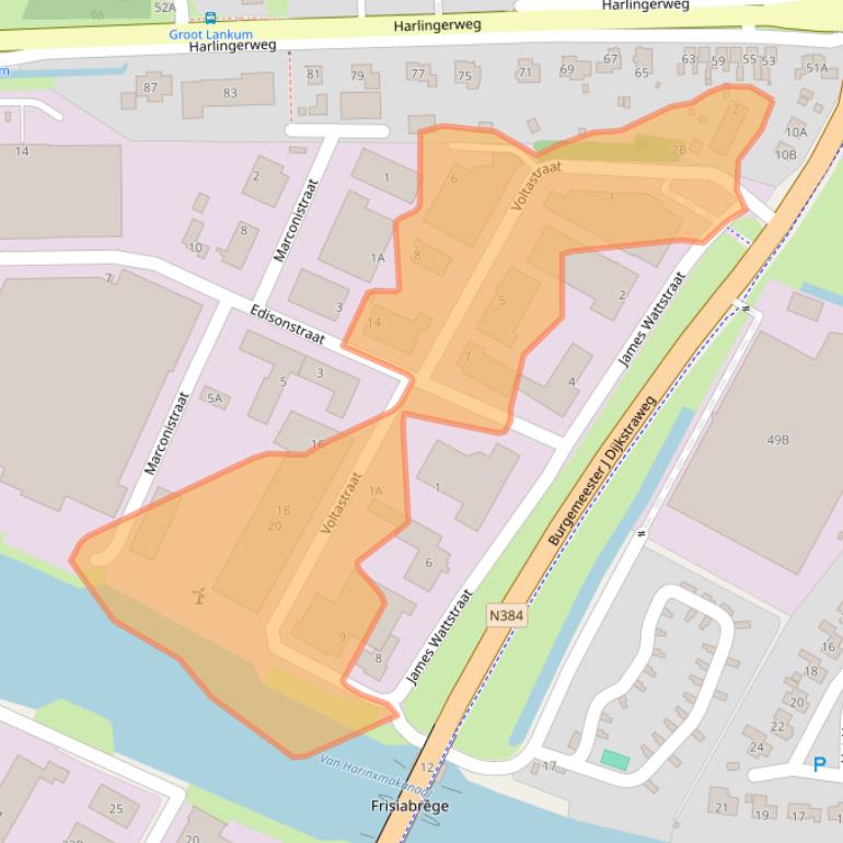 Kaart van postcodegebied 8801PL.