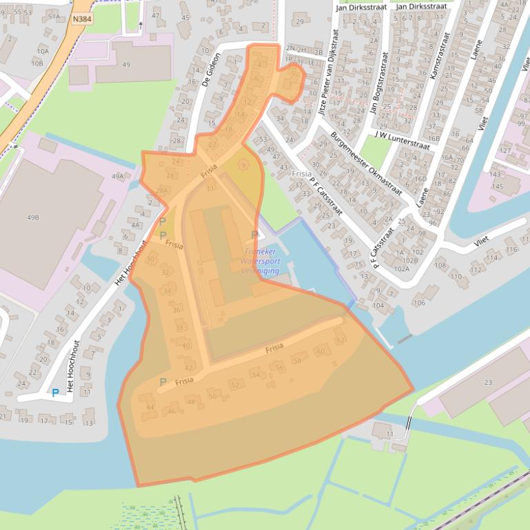 Kaart van postcodegebied 8801PP.