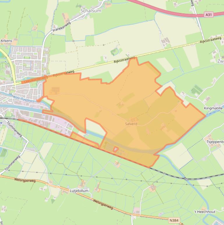 Kaart van postcodegebied 8801PT.