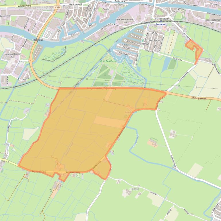 Kaart van postcodegebied 8801PX.