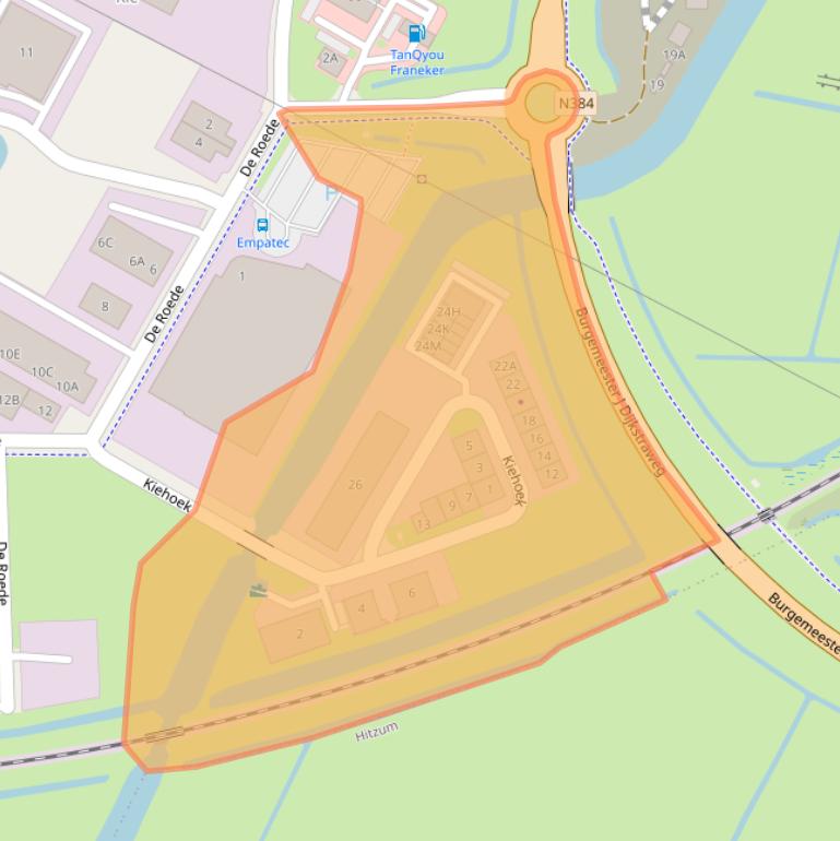 Kaart van postcodegebied 8801RD.