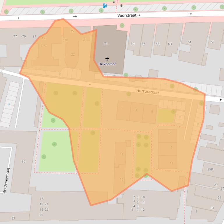 Kaart van postcodegebied 8801TS.