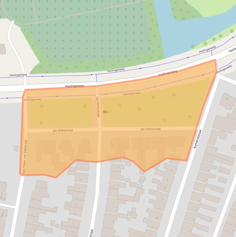 Kaart van postcodegebied 8801TX.