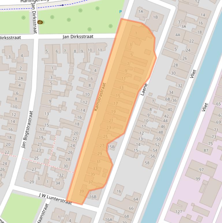 Kaart van postcodegebied 8801VK.