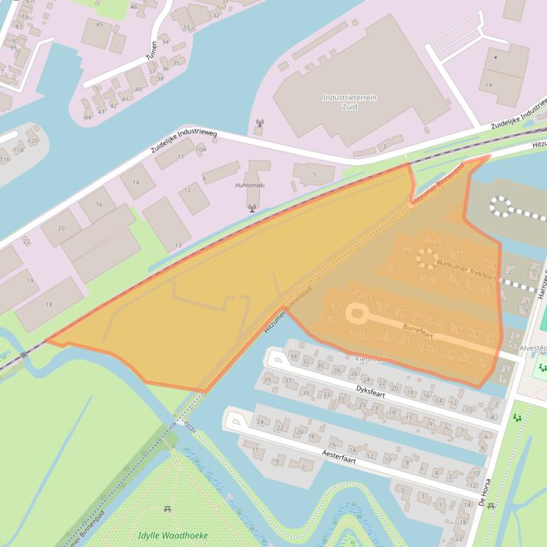 Kaart van postcodegebied 8801ZD.