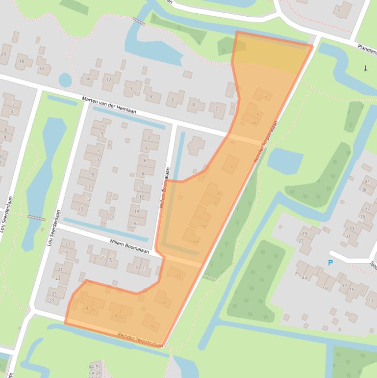Kaart van postcodegebied 8802BS.