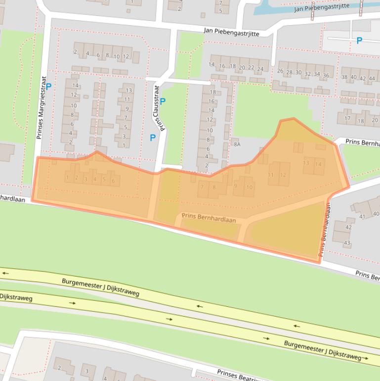 Kaart van postcodegebied 8802CA.