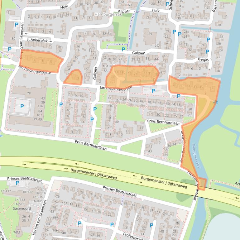 Kaart van postcodegebied 8802CR.