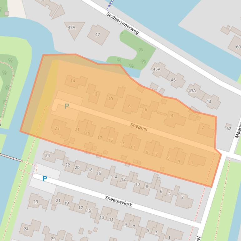 Kaart van postcodegebied 8802DA.