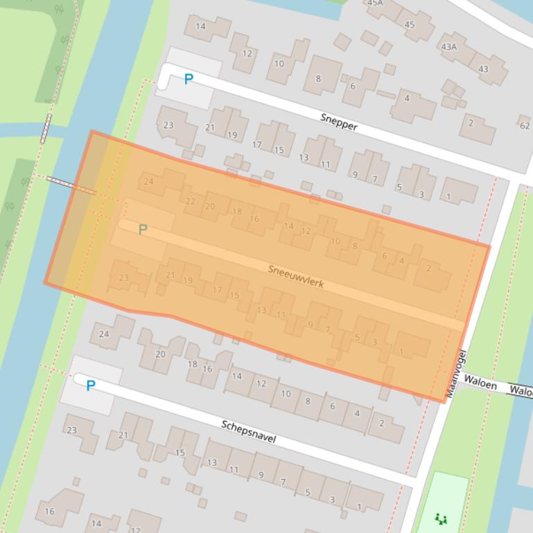 Kaart van postcodegebied 8802DB.