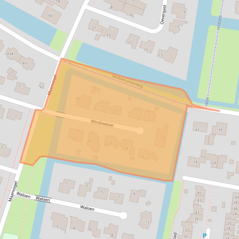 Kaart van postcodegebied 8802DH.