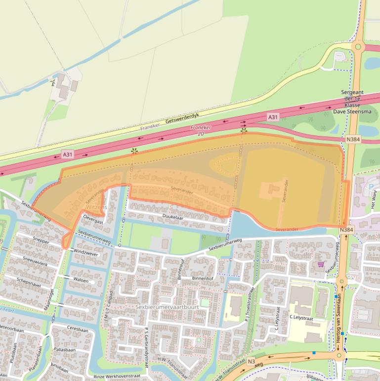 Kaart van postcodegebied 8802DJ.