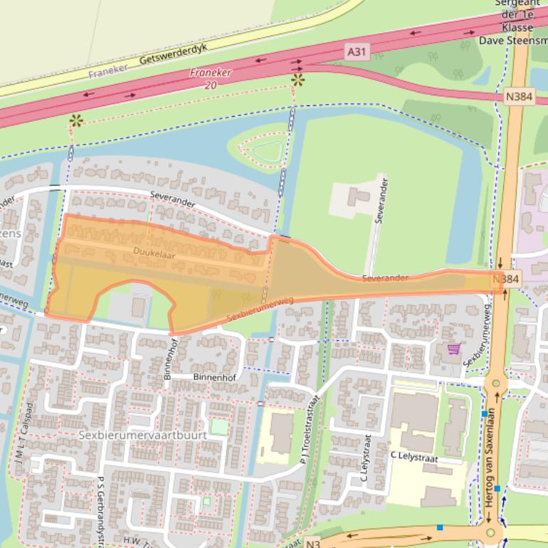 Kaart van postcodegebied 8802DL.
