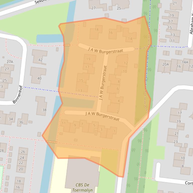 Kaart van postcodegebied 8802MC.