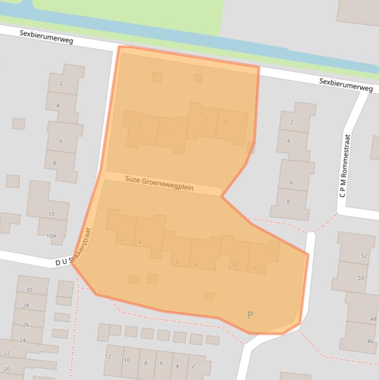 Kaart van postcodegebied 8802MH.