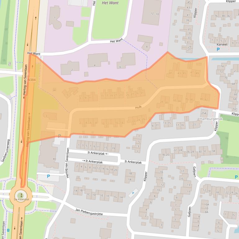 Kaart van postcodegebied 8802NJ.