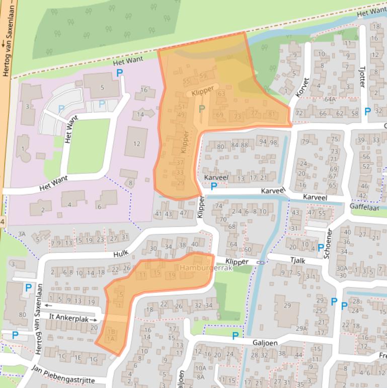 Kaart van postcodegebied 8802NK.