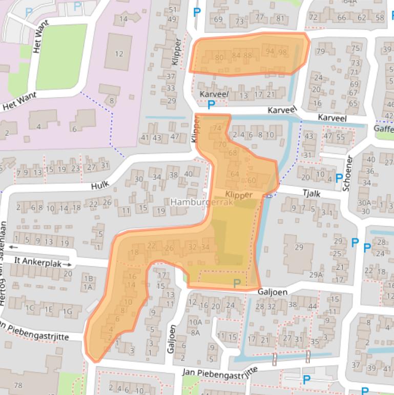 Kaart van postcodegebied 8802NL.