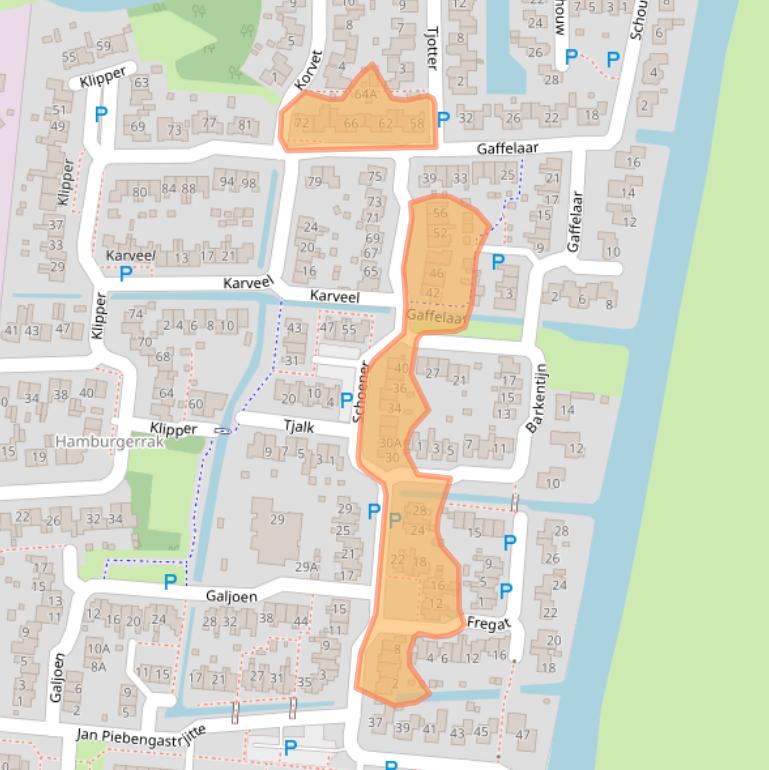 Kaart van postcodegebied 8802NN.