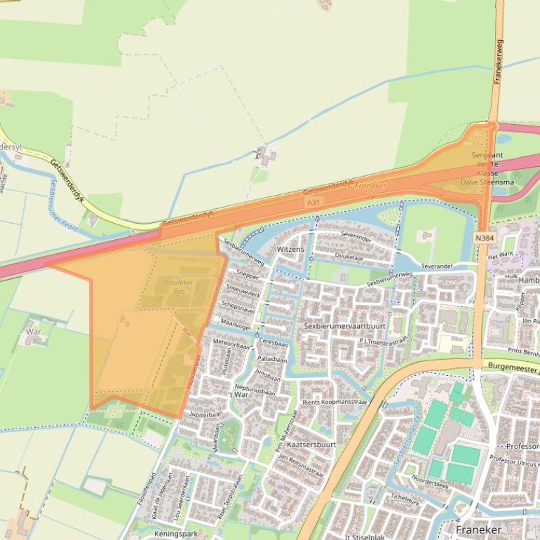 Kaart van postcodegebied 8802PD.
