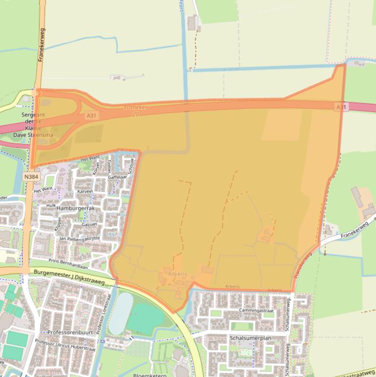 Kaart van postcodegebied 8802PR.