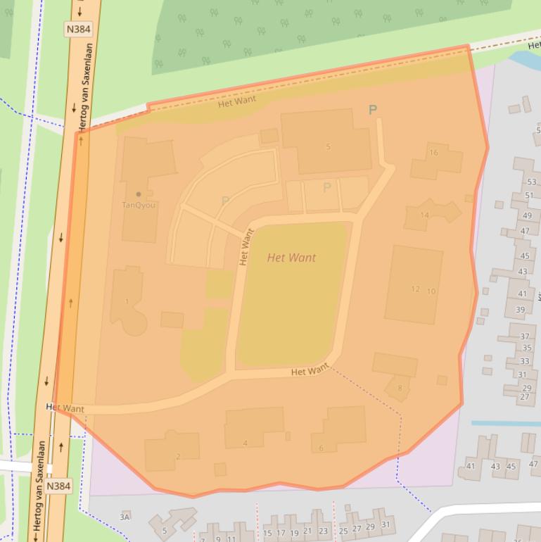 Kaart van postcodegebied 8802PV.