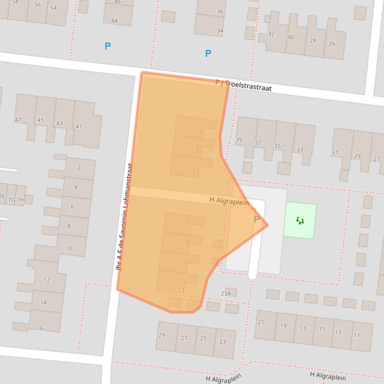 Kaart van postcodegebied 8802RG.