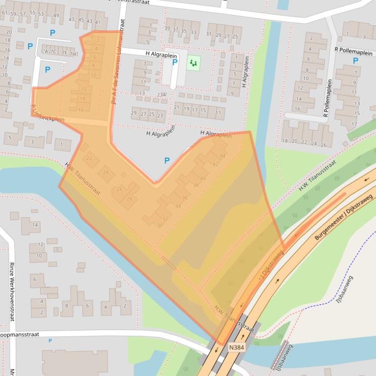 Kaart van postcodegebied 8802RH.