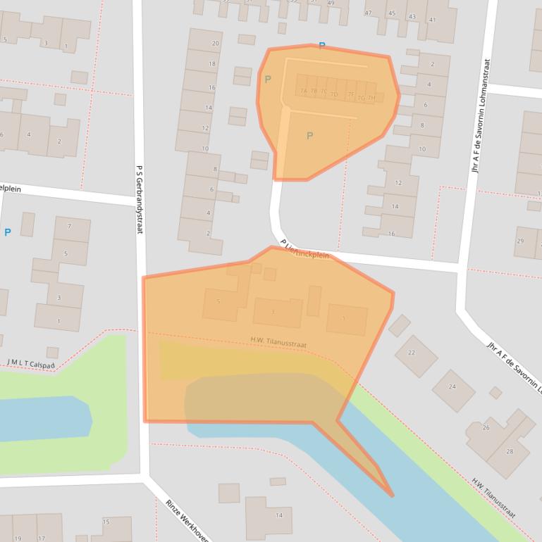 Kaart van postcodegebied 8802RJ.
