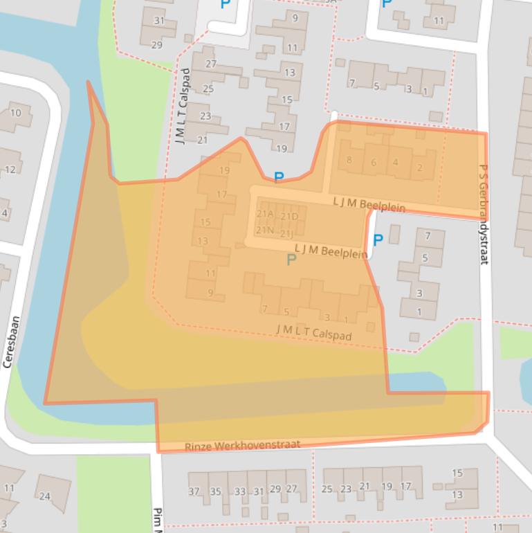 Kaart van postcodegebied 8802RM.