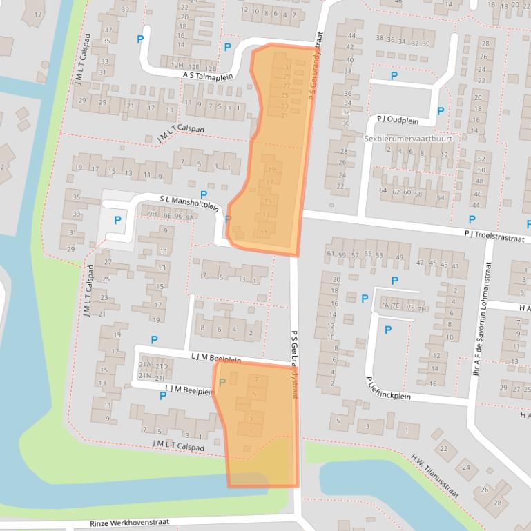 Kaart van postcodegebied 8802RR.