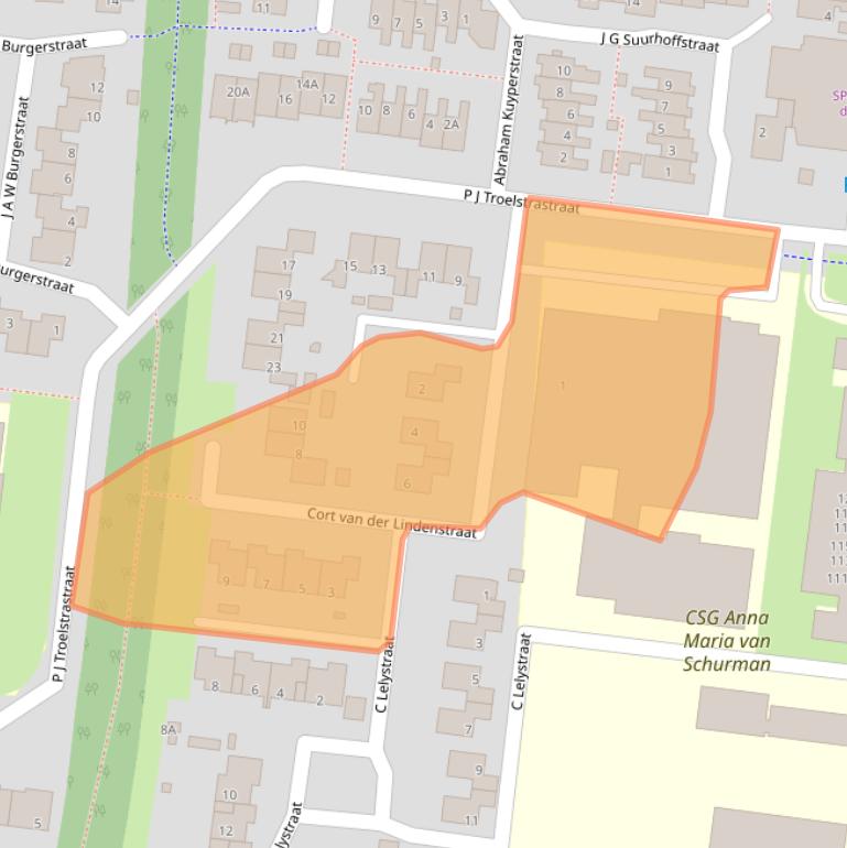 Kaart van postcodegebied 8802RX.
