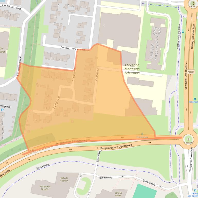 Kaart van postcodegebied 8802RZ.