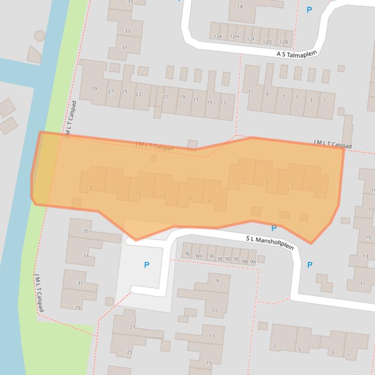 Kaart van postcodegebied 8802SB.