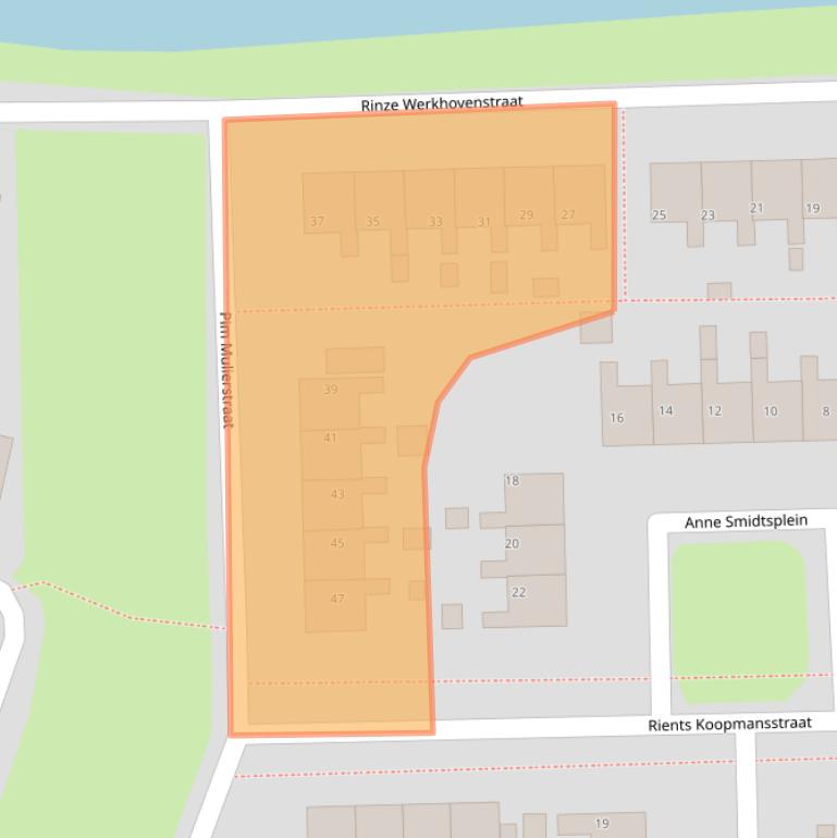 Kaart van postcodegebied 8802TC.