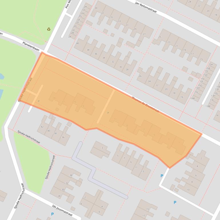 Kaart van postcodegebied 8802TT.